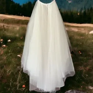 BHLDN Skirts New Hayley Paige X Bhldn Winona 8 Med Ivory Maxi Wedding Organza Tulle Skirt Poshmark